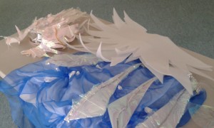 The start of an 'Ice' costume